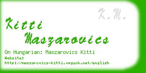 kitti maszarovics business card
